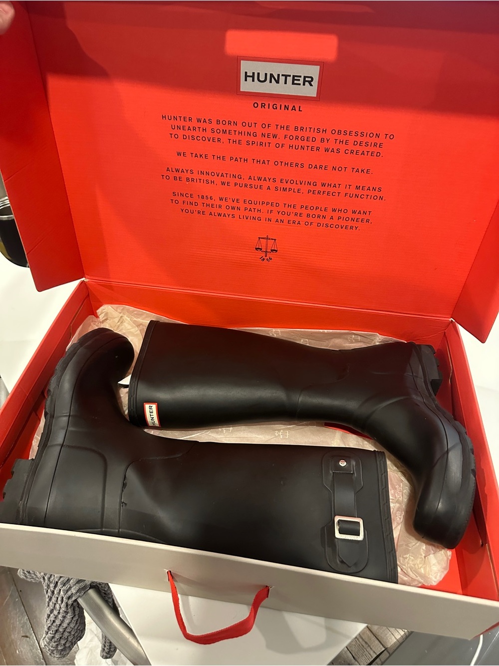 Men’s Size 13 Hunter Black Matte Tall Waterproof Rain Boots